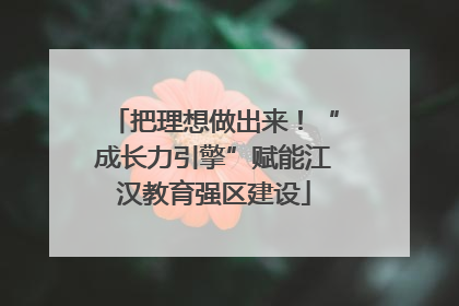 把理想做出来！“成长力引擎”赋能江汉教育强区建设
