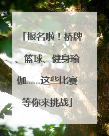 报名啦！桥牌、篮球、健身瑜伽……这些比赛等你来挑战