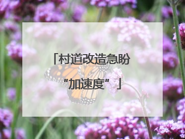 村道改造急盼“加速度”