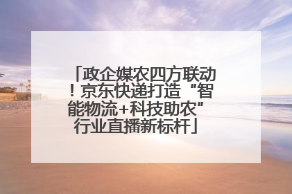 政企媒农四方联动！京东快递打造“智能物流+科技助农”行业直播新标杆