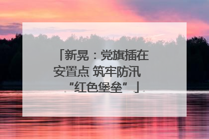新晃：党旗插在安置点 筑牢防汛“红色堡垒”