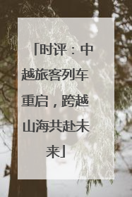 时评：中越旅客列车重启，跨越山海共赴未来