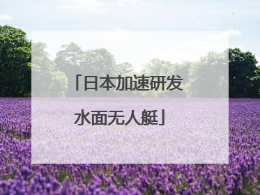 日本加速研发水面无人艇