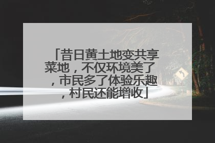 昔日黄土地变共享菜地，不仅环境美了，市民多了体验乐趣，村民还能增收
