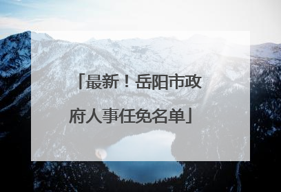 最新！岳阳市政府人事任免名单