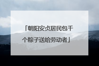 朝阳安贞居民包千个粽子送给劳动者
