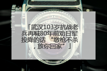 武汉103岁抗战老兵再喊80年前劝日军投降的话 “缴枪不杀，放你回家”