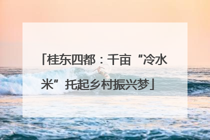 桂东四都：千亩“冷水米”托起乡村振兴梦