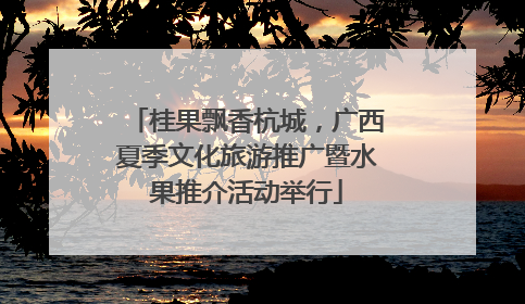 桂果飘香杭城，广西夏季文化旅游推广暨水果推介活动举行