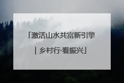 激活山水共富新引擎｜乡村行·看振兴