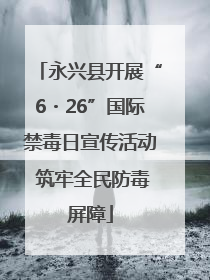 永兴县开展“6・26”国际禁毒日宣传活动 筑牢全民防毒屏障