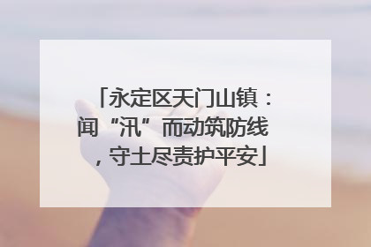 永定区天门山镇：闻“汛”而动筑防线，守土尽责护平安