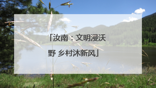 汝南：文明浸沃野 乡村沐新风