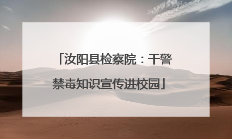 汝阳县检察院：干警禁毒知识宣传进校园