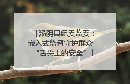 汤阴县纪委监委：嵌入式监督守护群众“舌尖上的安全”