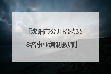 沈阳市公开招聘358名事业编制教师