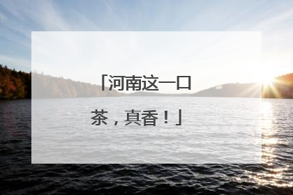 河南这一口茶，真香！
