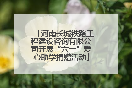 河南长城铁路工程建设咨询有限公司开展“六一”爱心助学捐赠活动