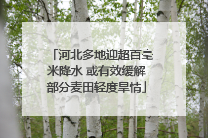 河北多地迎超百毫米降水 或有效缓解部分麦田轻度旱情