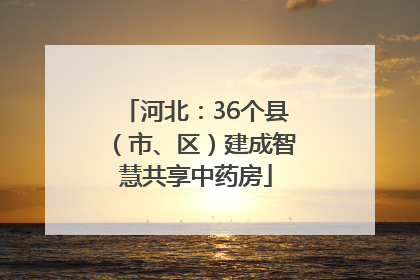 河北：36个县（市、区）建成智慧共享中药房