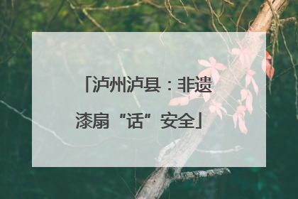 泸州泸县：非遗漆扇“话”安全