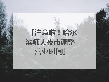 注意啦！哈尔滨师大夜市调整营业时间