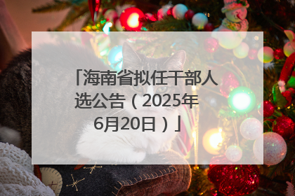 海南省拟任干部人选公告（2025年6月20日）