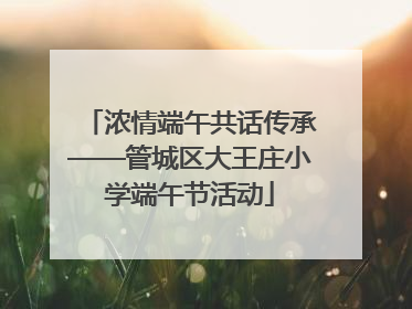 浓情端午共话传承——管城区大王庄小学端午节活动