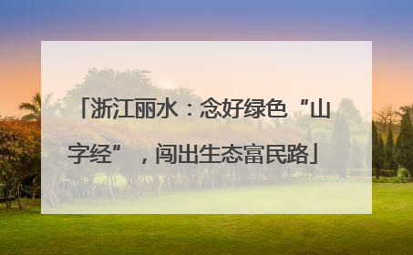 浙江丽水：念好绿色“山字经”，闯出生态富民路
