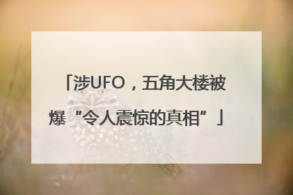 涉UFO，五角大楼被爆“令人震惊的真相”
