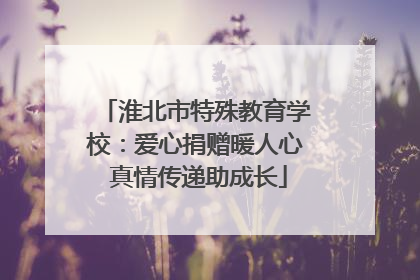 淮北市特殊教育学校：爱心捐赠暖人心 真情传递助成长