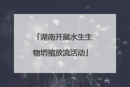 湖南开展水生生物增殖放流活动