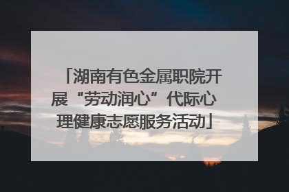 湖南有色金属职院开展“劳动润心”代际心理健康志愿服务活动