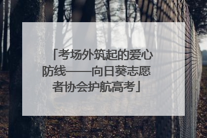 考场外筑起的爱心防线——向日葵志愿者协会护航高考