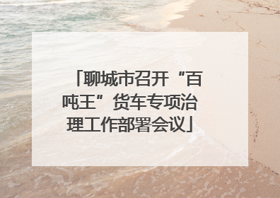 聊城市召开“百吨王”货车专项治理工作部署会议