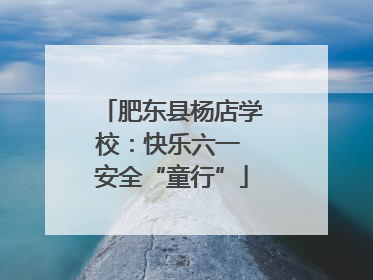 肥东县杨店学校：快乐六一 安全“童行”