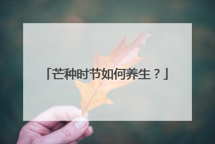 芒种时节如何养生？