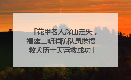 花甲老人深山走失，福建三明消防队员携搜救犬历十天营救成功