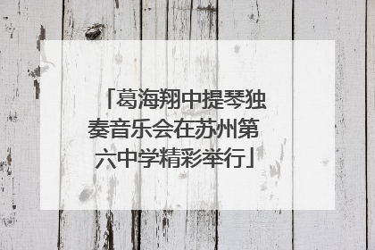 葛海翔中提琴独奏音乐会在苏州第六中学精彩举行