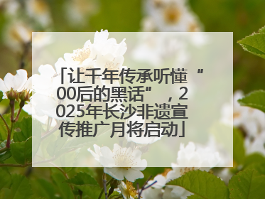 让千年传承听懂“00后的黑话”，2025年长沙非遗宣传推广月将启动