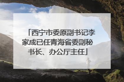西宁市委原副书记李家成已任青海省委副秘书长、办公厅主任