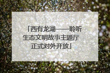 西有龙湖——聆听生态文明故事主题厅正式对外开放