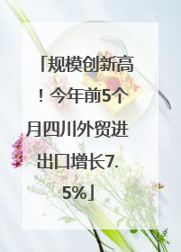 规模创新高！今年前5个月四川外贸进出口增长7.5%