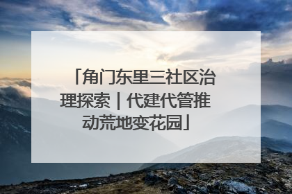 角门东里三社区治理探索｜代建代管推动荒地变花园