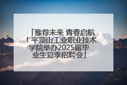 豫荐未来 青春启航！平顶山工业职业技术学院举办2025届毕业生夏季招聘会