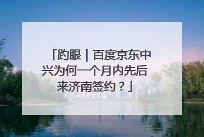 趵眼｜百度京东中兴为何一个月内先后来济南签约？