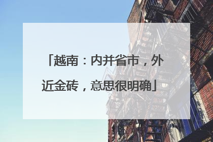 越南：内并省市，外近金砖，意思很明确