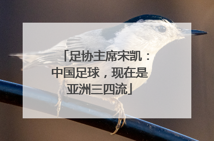 足协主席宋凯：中国足球，现在是亚洲三四流