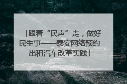 跟着“民声”走，做好民生事——泰安网络预约出租汽车改革实践