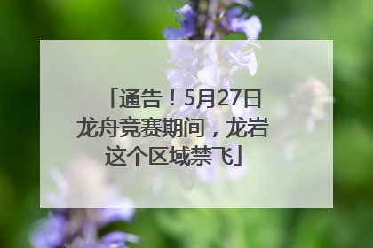 通告！5月27日龙舟竞赛期间，龙岩这个区域禁飞